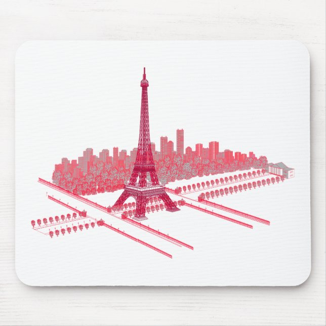 Paris-Eiffelturm-moderne Skizze Mousepad (Vorne)