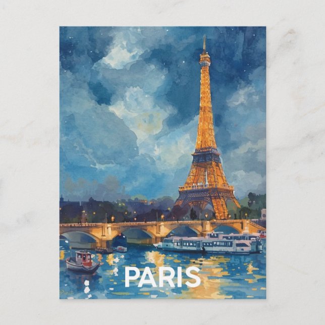 Paris Eiffelturm Postkarte (Vorderseite)