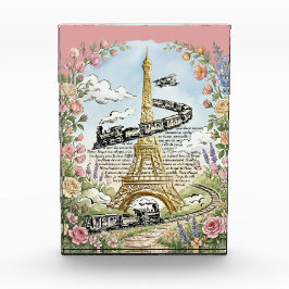 Paris, Eiffelturm, romantische französische Kunst Fotoblock