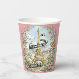 Paris, Eiffelturm, romantische französische Kunst Pappbecher
