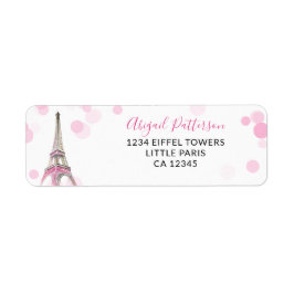 Paris Eiffelturm Rosa und Schwarze Rücksendeadress
