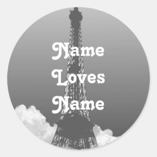 Paris Eiffelturm schwimmt in Cloud Name Aufkleber
