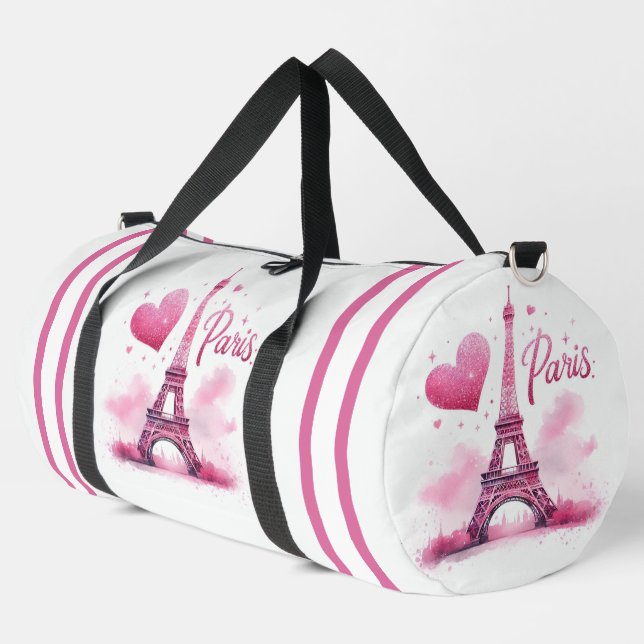 Paris Eiffelturm und Herz Duffle Bag (Linke Ecke)