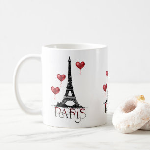 Paris, Eiffelturm und Rote Balloons Kaffeetasse