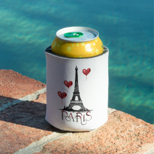 Paris, Eiffelturm und Rotes Herz Dosenkühler