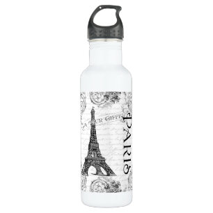 Paris Eiffelturm und Scrolls Trinkflasche