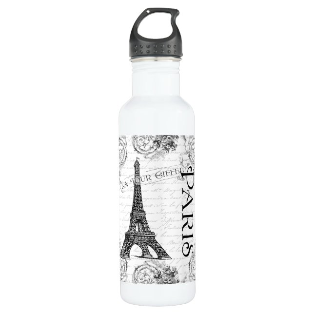 Paris Eiffelturm und Scrolls Trinkflasche (Vorderseite)