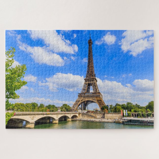 Paris, Eiffelturm und Seine, Frankreich. Puzzle (Horizontal)