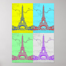 Paris - Eiffelturm - Vintage-Inspirierte Kunst Poster