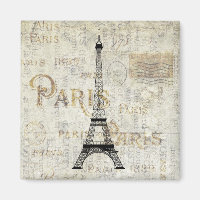 Paris Eiffelturm Vintage Postkartenmagnet