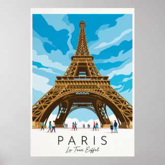 Paris • Eiffelturm | Vintage-Reiseposter Poster