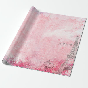 Paris-Eiffelturm Vintage Tauben Geschenkpapier