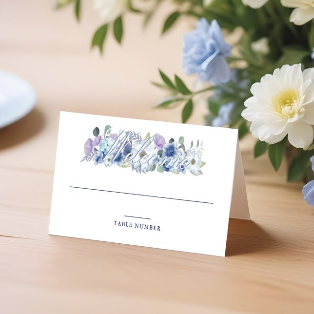 Paris Eiffelturm Wasserfarbenflorale Weiße Hochzei Platzkarte (Paris Eiffel Tower Watercolor Floral White Wedding Place Card)