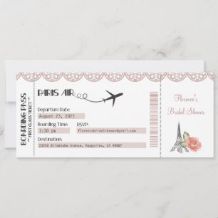 Paris-Einladung, Paris-Themenparty, Braut, Baby Einladung