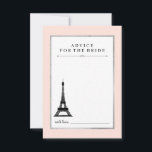 Paris Elegance - Beratung für die Brücke Hinweiskarte<br><div class="desc">Diese eleganten,  stilvollen Karten in sanftem französischem Rosa mit einem silbernen Imitat stellen auch den Eiffelturm dar. Eine elegante Art,  die Braut in ihrem Brautparty zu beraten!</div>