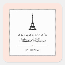 Paris Elegance Brautparty Quadratischer Aufkleber