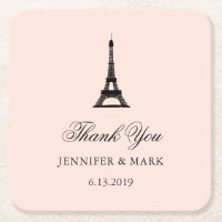 Paris-Eleganz errötet rosa Hochzeit dankt Ihnen