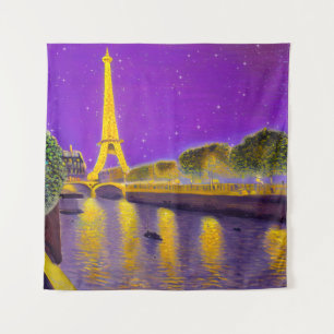 Paris entlang der Seine unter den Sternen Wandteppich