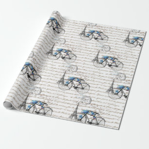 Paris-Fahrrad Forgetmenot Packpapier
