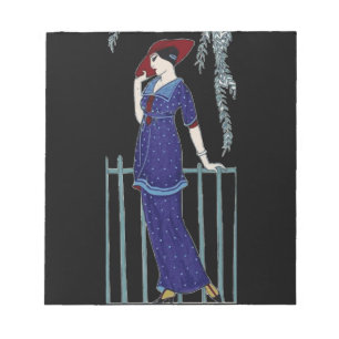 Paris fashion 1920s elegant lady notizblock