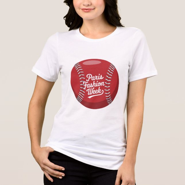Paris Fashion Week Baseball Tri-Blend Shirt (Vorderseite)