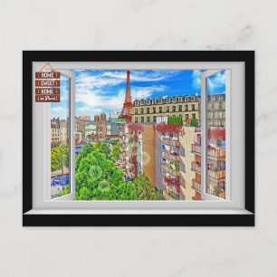 Paris-Fenster Postkarte