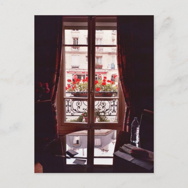 Paris-Fensteransicht Postkarte (Vorderseite)