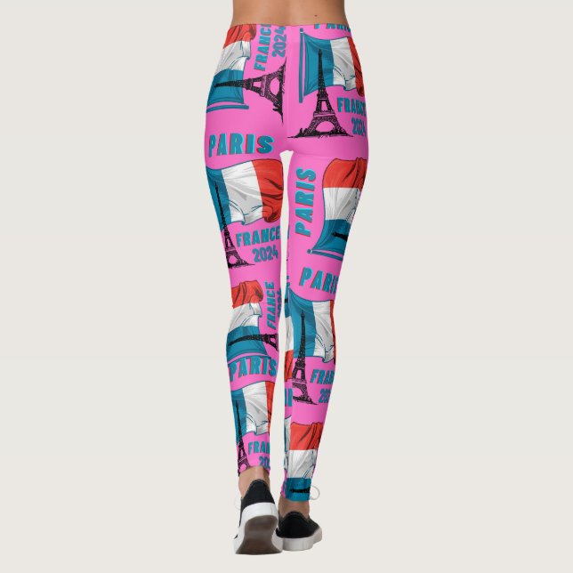 Paris Flag Eiffel Tower Leggings Paris Frankreich  (Rückseite)