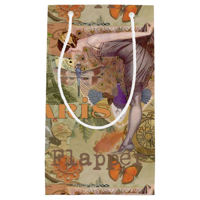 Paris Flapper Art Deco Vintag Kleine Geschenktüte (Vorderseite)