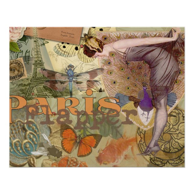 Paris Flapper Art Deco Vintag Poster (Vorderseite)