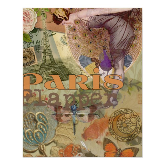 Paris Flapper Art Deco Vintag Poster (Vorderseite)