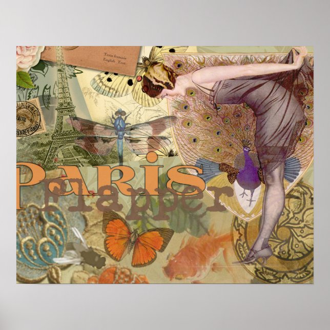Paris Flapper Art Deco Vintag Poster (Vorne)