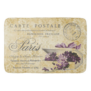 Paris Flieder Postkarte Badematte