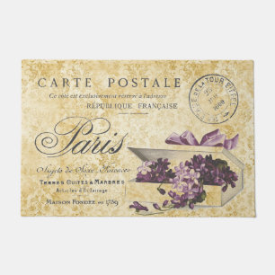 Paris Flieder Postkarte Fußmatte