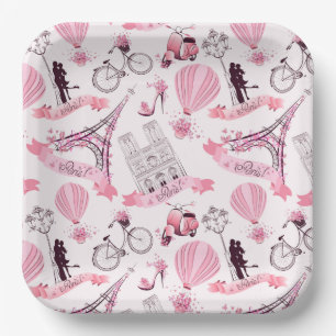 Paris Floral Pappteller