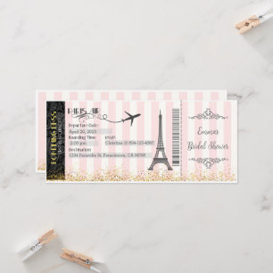 Paris-Flugticket-Einladung, Geburtstag, Hochzeit Einladung