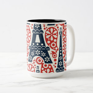 Paris Folk Floral zweifarbige Tasse