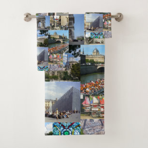 Paris-Foto-Collage Badhandtuch Set