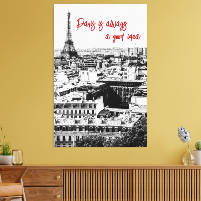 Paris Foto Dekoration in Schwarz und Weiß mit Zita Leinwanddruck (Insitu (Wohnzimmer))