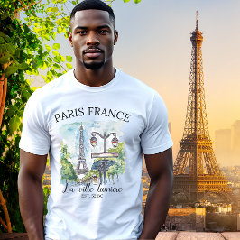 Paris Frace - la ville lumiere vintage landscape T-Shirt