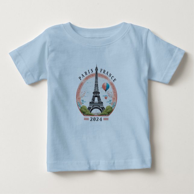 Paris France 2024 Baby T - Shirt, Paris Frankreich Baby T-shirt (Vorderseite)