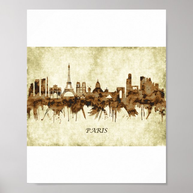 Paris France Cityscape Poster (Vorne)