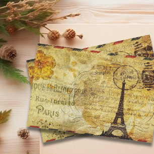 Paris France Decoupage Vintag Ephemera Seidenpapier