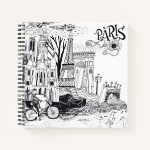 Paris France Doodle Notizbuch
