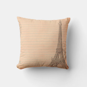 Paris France Eiffel Monogram Couch Pillow Kissen