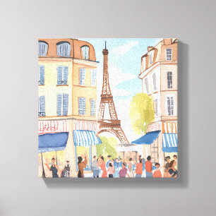 Paris France Eiffel Tower   Aquarell Europa Leinwanddruck