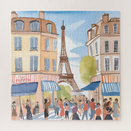 Paris France Eiffel Tower | Aquarell Europa Puzzle