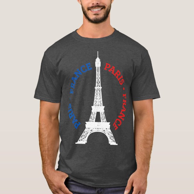 Paris France Eiffel Tower Französische Flagge Souv T-Shirt (Vorderseite)
