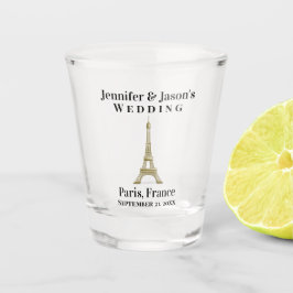 Paris France Eiffel Tower Gastgeschenk Hochzeit Schnapsglas