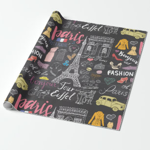Paris France Eiffel Tower Geschenkpapier